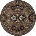 Art Carpet 5 Ft. Arbor Collection Bouquet Woven Round Area Rug, Brown 21216